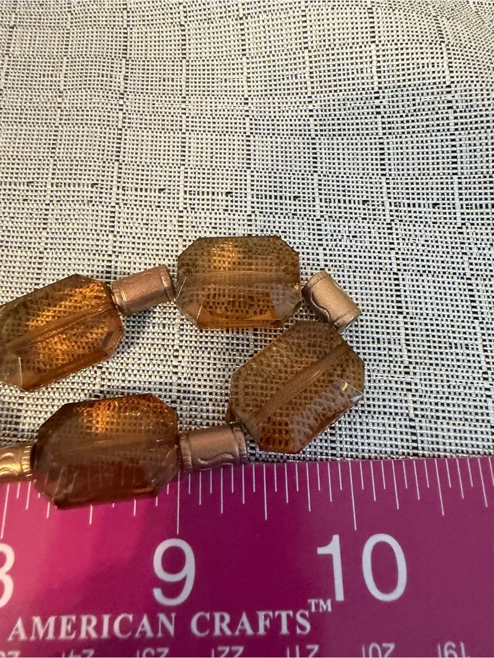 Vintage Amber Lucite/Acrylic Bead Necklace - Women Jewelry